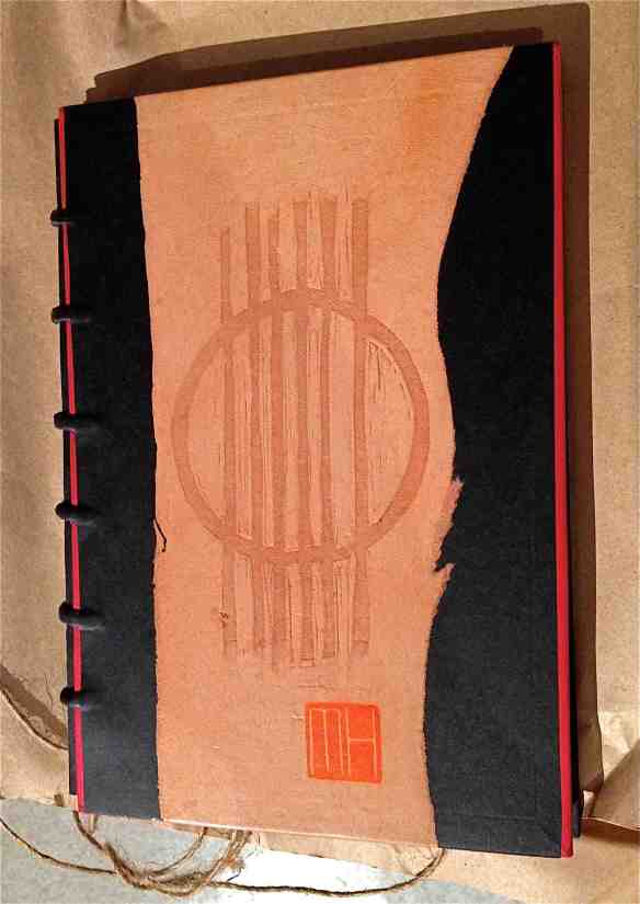 The Grafik Guitar artist book, front cover-bookbinding design by Imogen Yang. (Photo-© 2013 Michael Hill).
